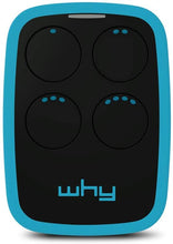 Carica l'immagine nel visualizzatore di Gallery, WHY EVO - Radiocomando Universale Apricancello - AMPIO RAGGIO - Multifrequenza da 300 a 868 Mhz - 4 Tasti - Sky Blue - Blu