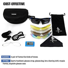 Carica l&#39;immagine nel visualizzatore di Gallery, FREE SOLDIER Occhiali da Sole da Uomo Polarizzati 5 in 1 Occhiale Ciclismo MTB Softair Occhiali Tattici Militari Anti-UV400 Protezione per Ciclismo, Corsa, Pesca, Guida, Sport All&#39;aperto, Blu