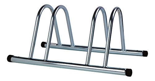 4BIKE AM006 Stand Bici a Terra, Doppio, Modulare, Zincato, 36x75x27 cm