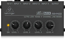 Carica l&#39;immagine nel visualizzatore di Gallery, Behringer Micromix MX400 mini mixer line a 4 canali ultra-compatto - Ilgrandebazar
