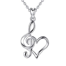 Carica l&#39;immagine nel visualizzatore di Gallery, CELESTIA Cuore Collane Donna Argento Sterling 925, Nota Musicale Ciondolo... - Ilgrandebazar