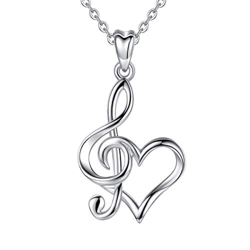 CELESTIA Cuore Collane Donna Argento Sterling 925, Nota Musicale Ciondolo... - Ilgrandebazar