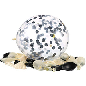 Jovitec 30 Pezzi 12 Pollici Palloncini in Lattice di Bianco E Nero - Ilgrandebazar