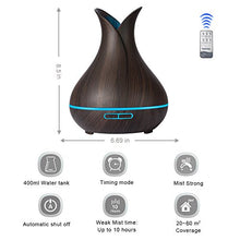 Carica l&#39;immagine nel visualizzatore di Gallery, KBAYBO Controllo remoto Diffusore Aromaterapia Aria Umidificatore Vaso Scuro