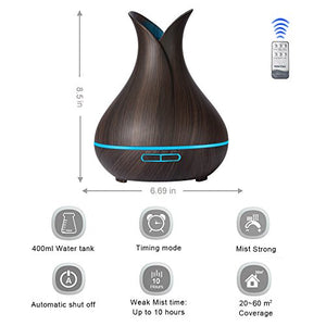 KBAYBO Controllo remoto Diffusore Aromaterapia Aria Umidificatore Vaso Scuro