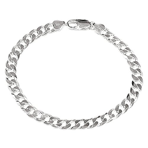 Treasurebay braccialetto da uomo, a catena, in argento Sterling 925 – 8 mm... - Ilgrandebazar
