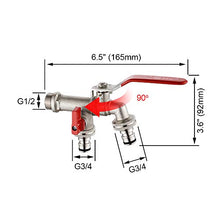 Carica l&#39;immagine nel visualizzatore di Gallery, Ibergrif M22203 Rubinetto Giardino Doppio con Connettore, antigelo -10℃, alta Temperatura 120℃, centralina di irrigazione a 2 vie, Rubinetto esterno, ottone, ingresso acqua G1/2&quot;,Giardino,Lavatrice