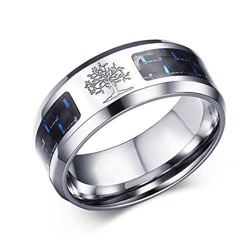 Oidea Anello Uomo Albero della Vita Fidanzamento Promessa Acciaio... - Ilgrandebazar