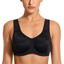 Carica l'immagine nel visualizzatore di Gallery, SYROKAN Donna Reggiseno Sportivo con Ferretto Modellato per Seni 4D, Nero