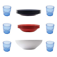 Carica l'immagine nel visualizzatore di Gallery, Cartaffini - Set Camping Blu/Rosso da 20 Pezzi: 1 insalatiera, 6 Piatti...