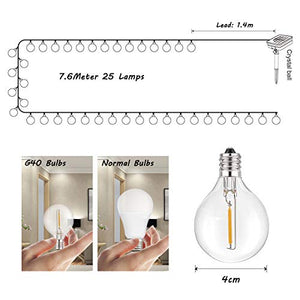 Catena Luminosa Esterno LED, QXMCOV 15 Metro Luce Stringa 50 LED Lampadine