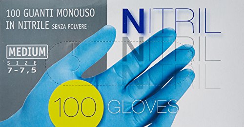 Guanti Ico Nitrile X 100 Medi M, Azzurro - Ilgrandebazar