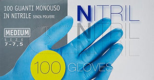 Guanti Ico Nitrile X 100 Medi M, Azzurro - Ilgrandebazar