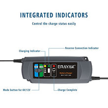 Carica l&#39;immagine nel visualizzatore di Gallery, ERAYAK 3.0A 6V/12V Caricabatterie Carica Batteria per Auto e Moto Automatico... - Ilgrandebazar