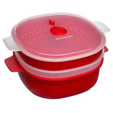 Carica l&#39;immagine nel visualizzatore di Gallery, Snips VAPORIERA per microonde - 4 lt 2 Tier Steamer 4L, Roso - Ilgrandebazar