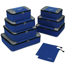 Carica l'immagine nel visualizzatore di Gallery, Gonex Set di 9 pezzi Cubi Organizzatori Valigie Blu Scuro X9 Packs