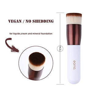 Eono by Amazon - Pennello Fondotinta Piatto Kakuki per Trucco Viso bianca