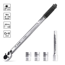 Carica l&#39;immagine nel visualizzatore di Gallery, S&amp;R Chiave Dinamometrica 1/2 &#39; 46 cm (28-210 Nm) + Prolunga 46