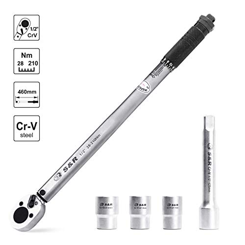 S&R Chiave Dinamometrica 1/2 ' 46 cm (28-210 Nm) + Prolunga 46