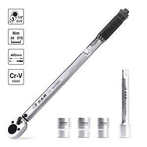 S&R Chiave Dinamometrica 1/2 ' 46 cm (28-210 Nm) + Prolunga 46
