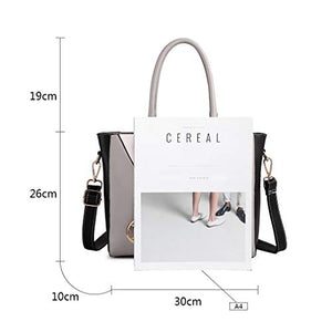 Miss Lulu Donna Borse a Mano Borsa Tote Tracolla in Pelle PU Borsetta Grigio