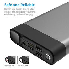 Carica l'immagine nel visualizzatore di Gallery, Caricabatterie Portatile 30000mAh Powerbank con Torcia 30000mAh_Grigio