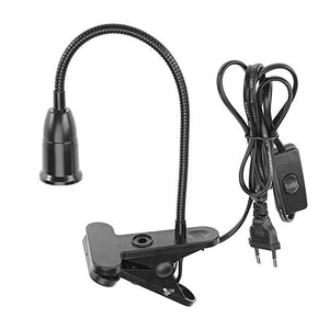 Portalampada E27 per Lampada da Tavolo con Clip, Nero