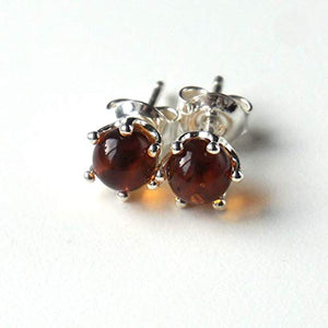 Camaleonte Orecchini a Bottone in Argento Sterling Massiccio 925 con Ambra... - Ilgrandebazar