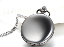 Carica l'immagine nel visualizzatore di Gallery, JewelryWe Orologio da Tasca Caso Bianco Quadrante in Acciaio Nero - Ilgrandebazar
