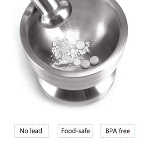 Tera Mortaio e Pestello in Acciaio Inox 18/8 Pillole Spezia Macinino... - Ilgrandebazar