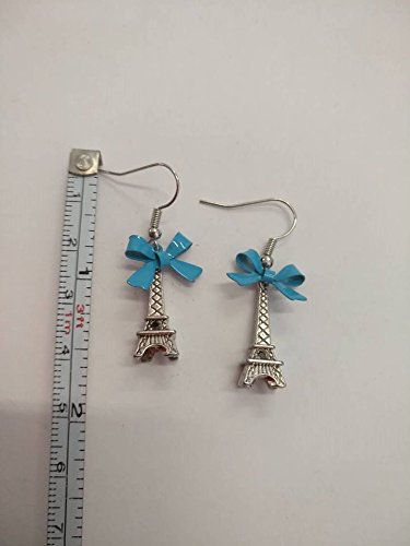 Orecchini Tour Eiffel con fiocchetto azzurro
