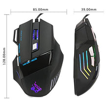 Carica l'immagine nel visualizzatore di Gallery, QueenDer Mouse Gaming,Gioco/Lavoro Wired USB Mouse,Ergonomico Lampada black