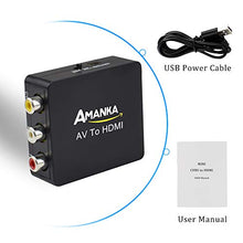 Carica l'immagine nel visualizzatore di Gallery, AMANKA Mini AV a HDMI Convertitore Adattatore,1080P Composito RCA a
