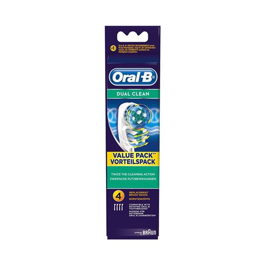Teste Oral-B Dual Clean Brush Heads With Pack of 4 & Freshening Gum 4 pz. - Ilgrandebazar