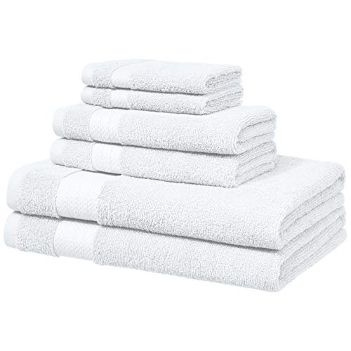 AmazonBasics Performance - 2 teli bagno, 2 asciugamani per il viso e 2 Bianco - Ilgrandebazar
