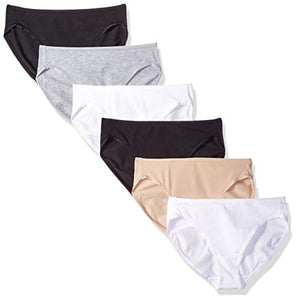 Standard Cotton Stretch Hi-cut Brief Panty, 6-pack,...