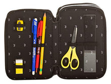 Carica l&#39;immagine nel visualizzatore di Gallery, Astuccio 3 Zip Juventus Coaches, Bianco &amp; Nero, Con materiale scolastico: 18...