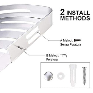 GOLDGE 2 Pezzi Mensola Doccia per Bagno Mensole da Muro Senza Foratura -...