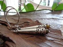 Carica l&#39;immagine nel visualizzatore di Gallery, ✿ SENAPE - PERLA OLIVA E MANICHE LUNGHE ETHNO ROBUSTE ✿ orecchini in argento...