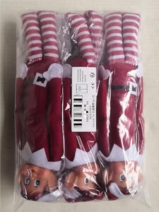 NCKIHRKK Elfo di Natale, 3 Pezzi Elfi Dagli Occhi Blu Elfo Natale Pupazzo, 35 cm Corpo Morbido e Viso in Vinile Elfo Dispettoso di Natale, con Cappello, Peluche Elfo Rosso