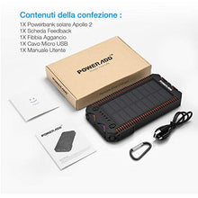 Carica l&#39;immagine nel visualizzatore di Gallery, POWERADD Powerbank Solare Apollo2 Caricabatteria Portatile Batteria 12000mAh