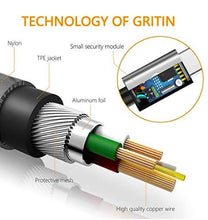 Carica l&#39;immagine nel visualizzatore di Gallery, Gritin Cavo USB C [3 Pezzi: 1m, 1.5m, 2m] Nylon 1m+1.5m+2m, Grigio - Ilgrandebazar