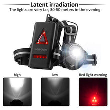 Carica l&#39;immagine nel visualizzatore di Gallery, Running Light Ricaricabile USB, SGODDE Luce Corsa 2 Modi 500 LM Impermeabile...