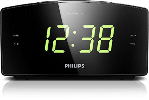 Philips AJ3400 Radio Sveglia con Grande Display, Digital UKW, Sleep Timer,...