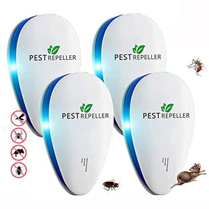Ultrasuoni per Topi,Repellente Ultrasuoni Anti Zanzare Ultrasuoni Interno Dispositivo Anti Topi, Insetti, Zanzare, Scarafaggi, Ratti, Formiche, Ragni 4 Pack