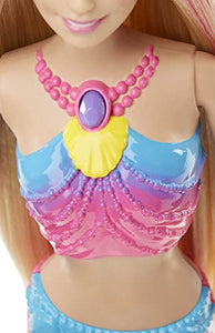 Barbie Sirena Arcobaleno con Capelli Biondi, Luci Colorate, Si Attiva Sott'Acqua,DHC40, Esclusivo Amazon
