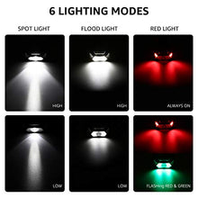 Carica l'immagine nel visualizzatore di Gallery, Lampada da Testa C500 (2 Pezzi), LE 6 modalità di Luce, Frontale LED...
