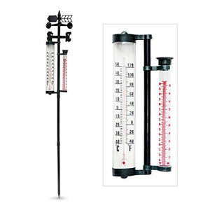 Relaxdays Stazione Meteorologica da Giardino XXL, con Termometro 145 cm,...