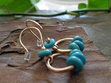 Carica l&#39;immagine nel visualizzatore di Gallery, ✿ ANELLO PICCOLO IN ORO E PIETRO TURCHESE PIETRE RONDELLE - ORECCHINI ✿...