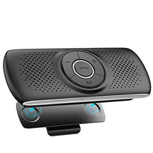 Carica l&#39;immagine nel visualizzatore di Gallery, AGPTEK Vivavoce Auto Bluetooth 5.0 con Siri Assistente Comandi Vocali di Google Altoparlante Kit e Scheda TF Supporto per Aletta Parasole Connessione Automatica, Nero